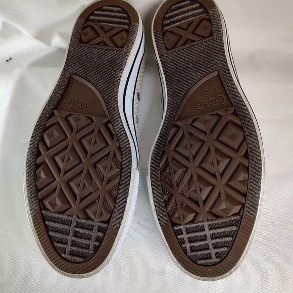 Converse Cream Woven •LOW TOP• Ladies Womens 8 Buff Sneakers. Bedazzled toe cap - Picture 5 of 6